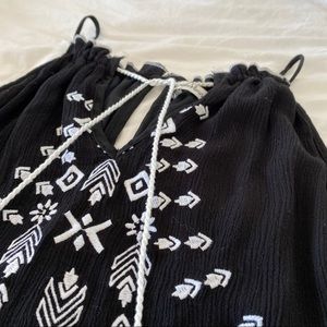 Aztec Print Black Top